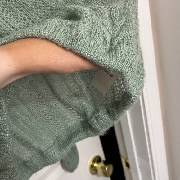 Free People / Angel Soft Pullover Sweater Mint Fresh Combo Alpaca Wool Blend XS - Picture 12 of 16